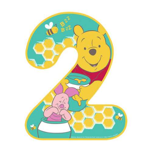 Winnie The Pooh Number 2 Edible Icing Image - Click Image to Close